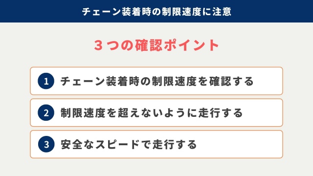 チェーン装着時の速度