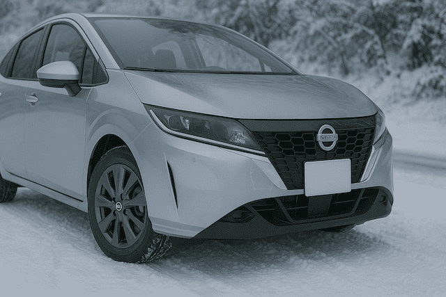 ノート E13で雪道を走行